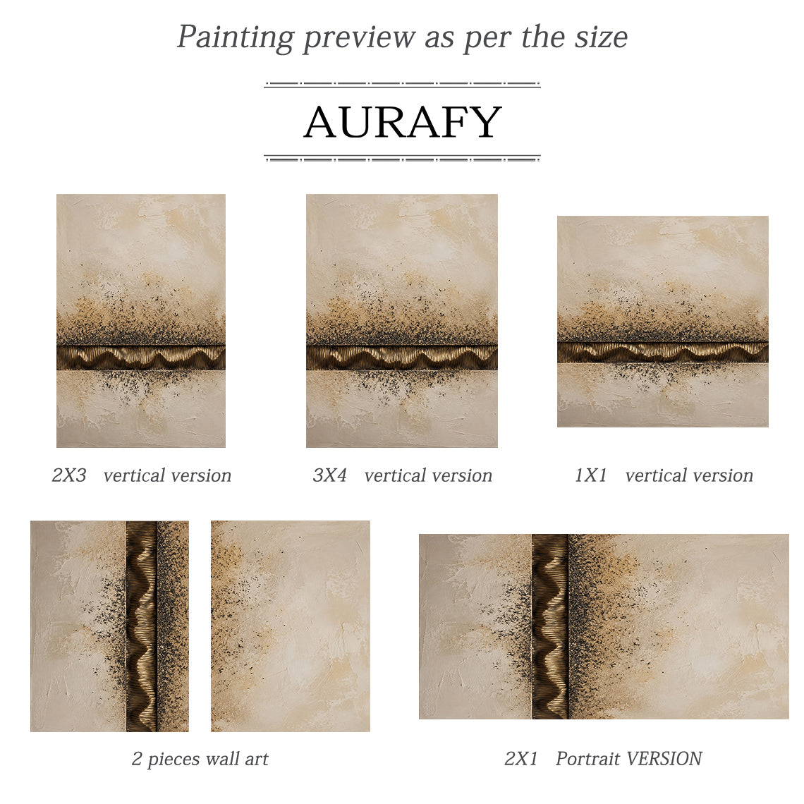 Wabi-Sabi Plaster Textured Painting Japandi Neutral Beige Brown Abstract Sculpted Canvas Gold Accent Tactile Wall Art AURA765