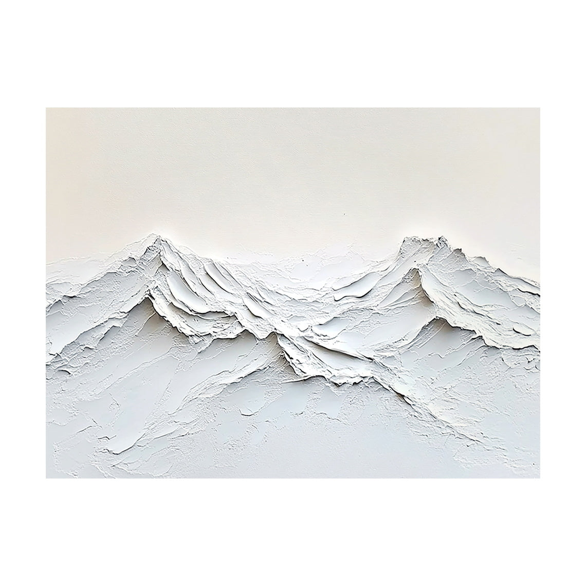 Beige Abstract Landscape Canvas Impasto Tactile Surface Sculpted Mountain Minimalist Modern Organic AURA458