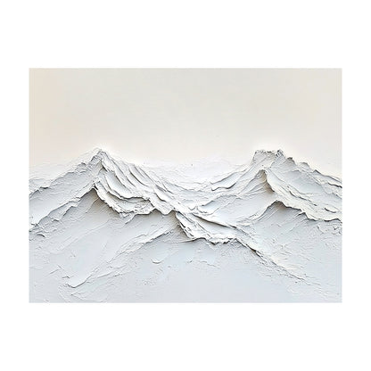 Beige Abstract Landscape Canvas Impasto Tactile Surface Sculpted Mountain Minimalist Modern Organic AURA458