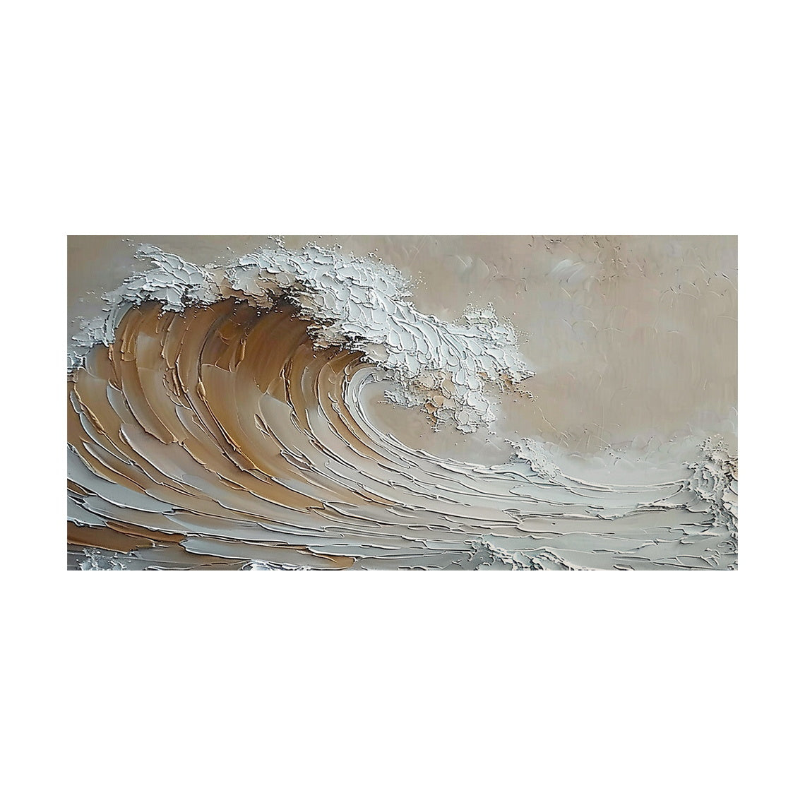 Neutral Curling Wave Wall Art - AURA684