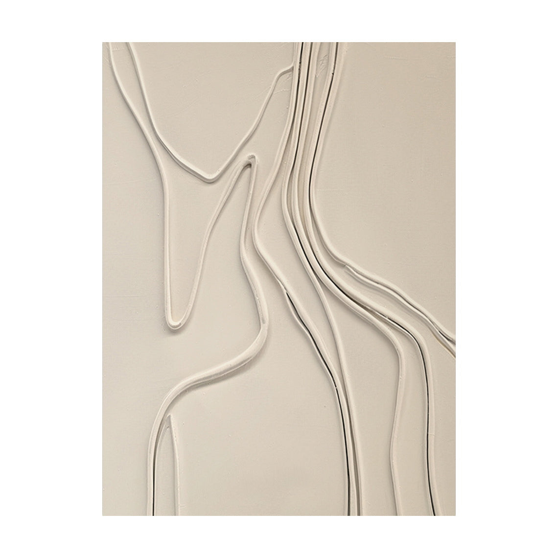 Minimalist Wall Art Beige High-Relief Sculpted Curves Tactile Matte Surface Modern Organic Decor AURA431