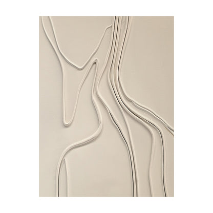 Minimalist Wall Art Beige High-Relief Sculpted Curves Tactile Matte Surface Modern Organic Decor AURA431