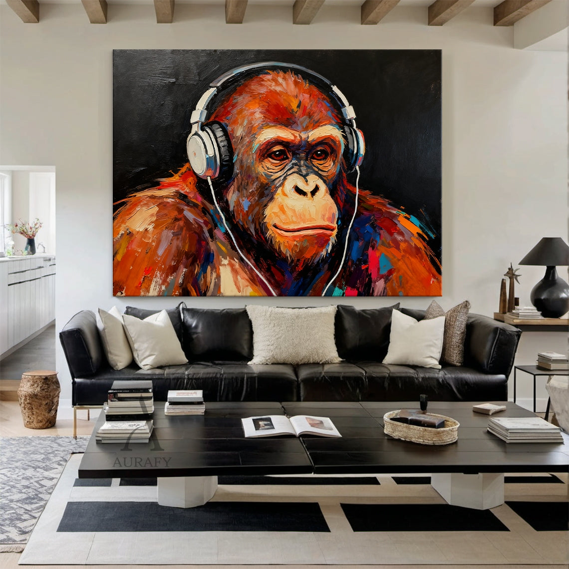 Ape with Headphones Wall Art - AURA660