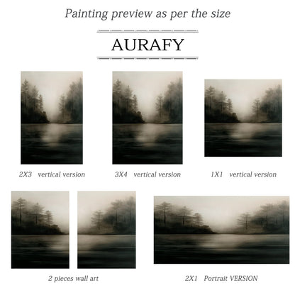 Modern Black Beige Landscape Nature Scene Wall Art Home Decor AURA411