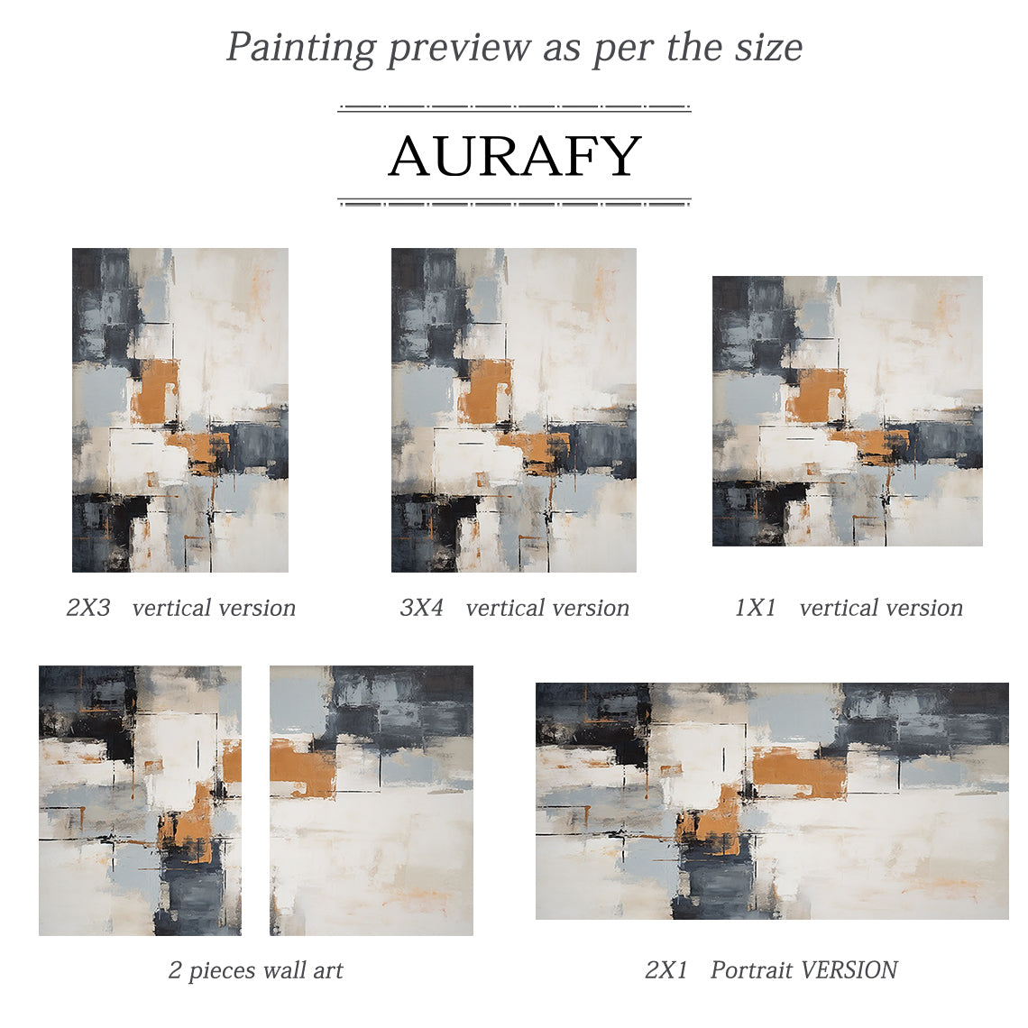 Abstract Geometric Wall Art Tactile Brushstroke Texture Warm Orange Neutral Palette Minimalist Luxe AURA496