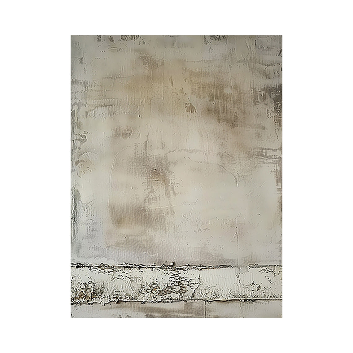 Neutral Beige Plaster Textured Abstract Wall Art | Wabi Sabi Japandi Minimalist Canvas | AURA808