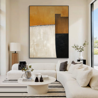 Abstract Brown Beige Wall Art Tactile Brush Stroke Thick Textured Modern Organic Piece AURA641