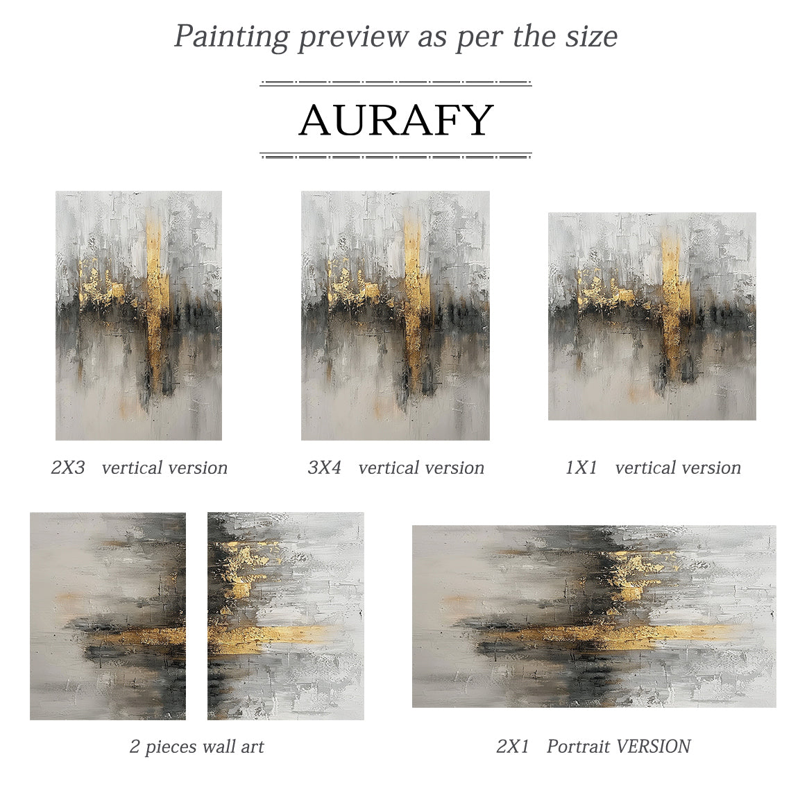 Abstract Gray White Gold Art with Knife Strokes Tactile Sculpted Minimalist Luxe Canvas AURA497