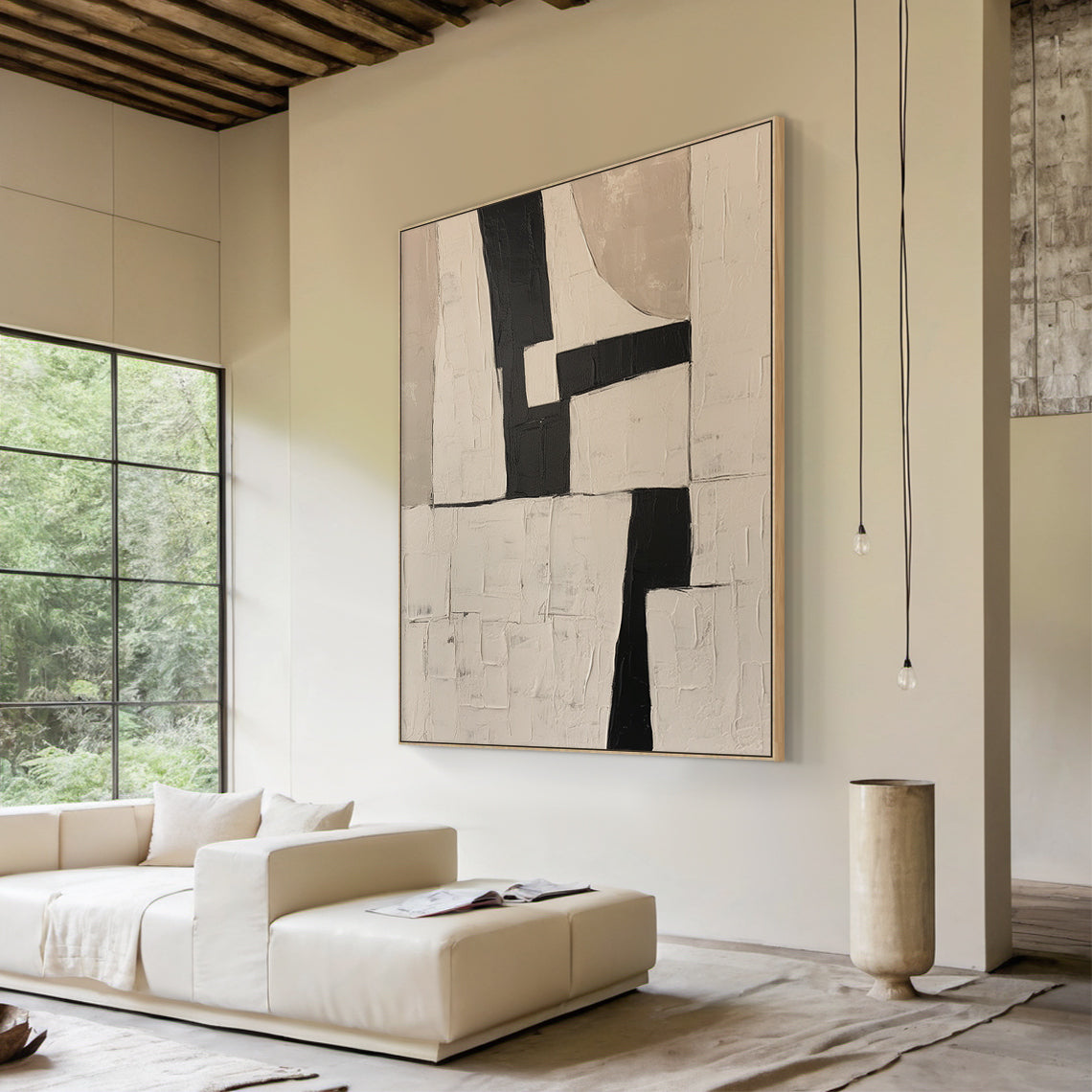 Silent Geometry-Black & Beige Spatial Field-AURA110