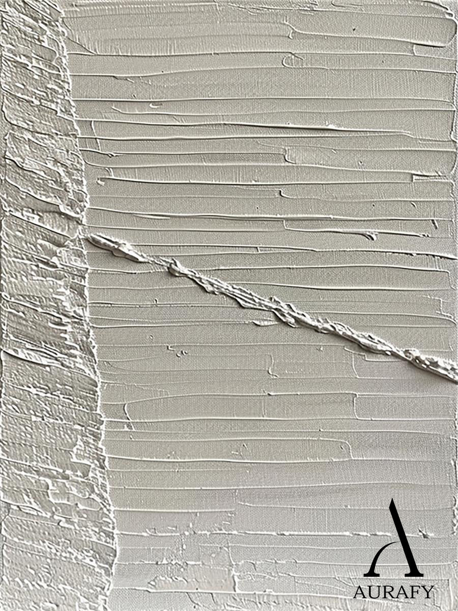 Minimalist Gray Wall Art Impasto Texture Tactile Surface Knife Strokes Sculpted Canvas Modern Decor AURA552