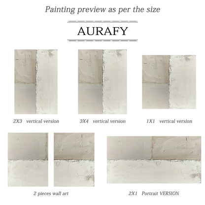 General Abstract Beige White Cracked Plaster Textured Wabi-Sabi Tactile Modern Organic Artwork AURA473
