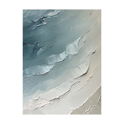 Abstract Ocean Blue Impasto Art with Tactile Sculpted Surface Knife Strokes Abstract Expressionist AURA463