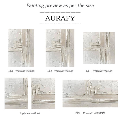 3D Textured Beige Abstract Painting Tactile High-Relief Sculpted Canvas Modern Minimalist Art AURA524