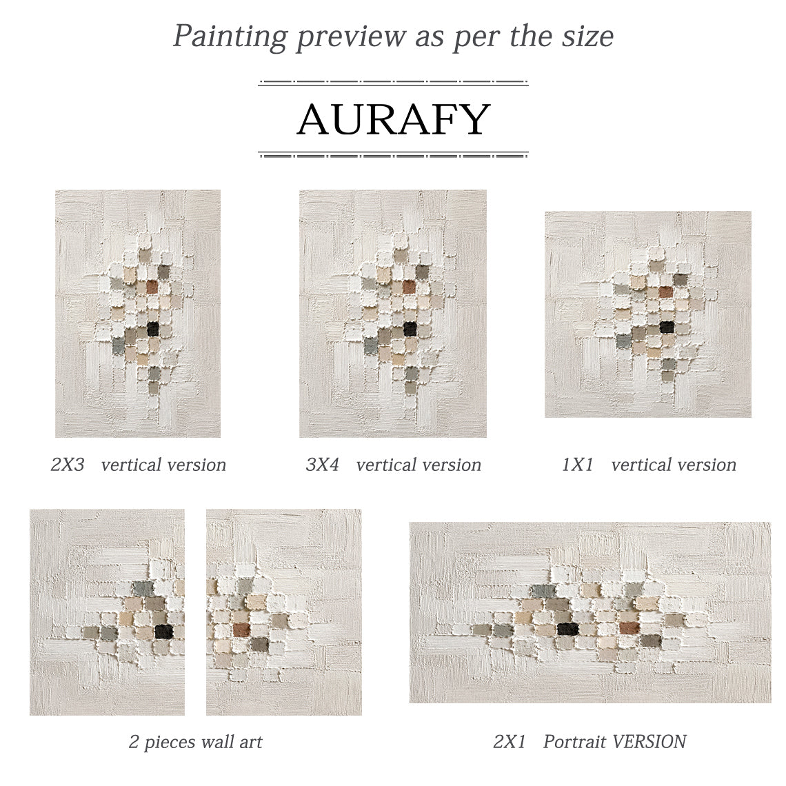 3D Textured White Plaster Painting Wabi-Sabi Japandi High Relief Mosaic Tactile Minimalist Luxe Wall Art AURA768