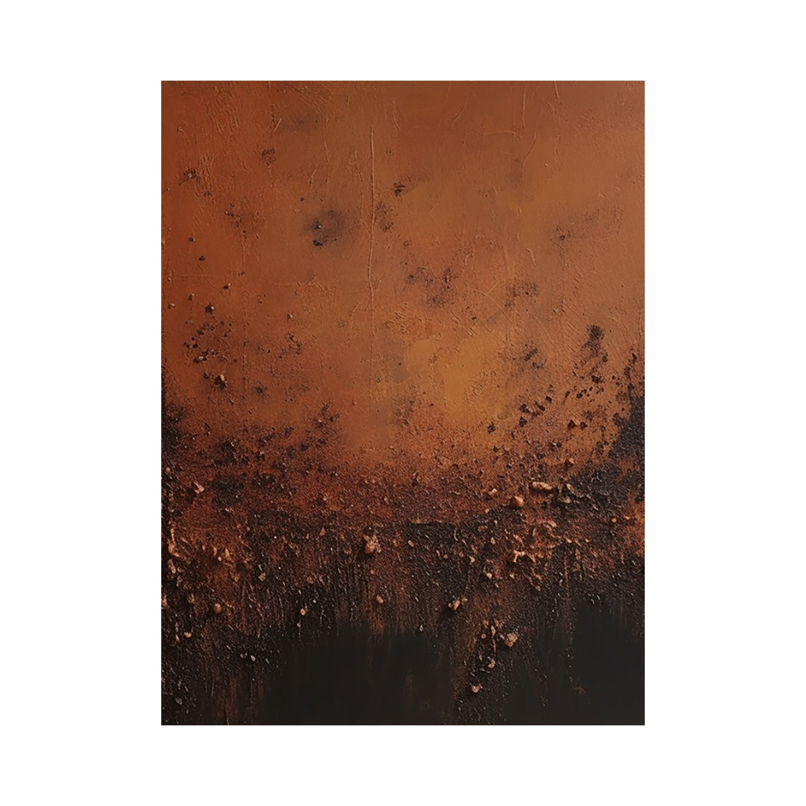 Plaster Textured Burnt Orange Brown Abstract Japandi Organic Tactile Sculpted Wall Art AURA789