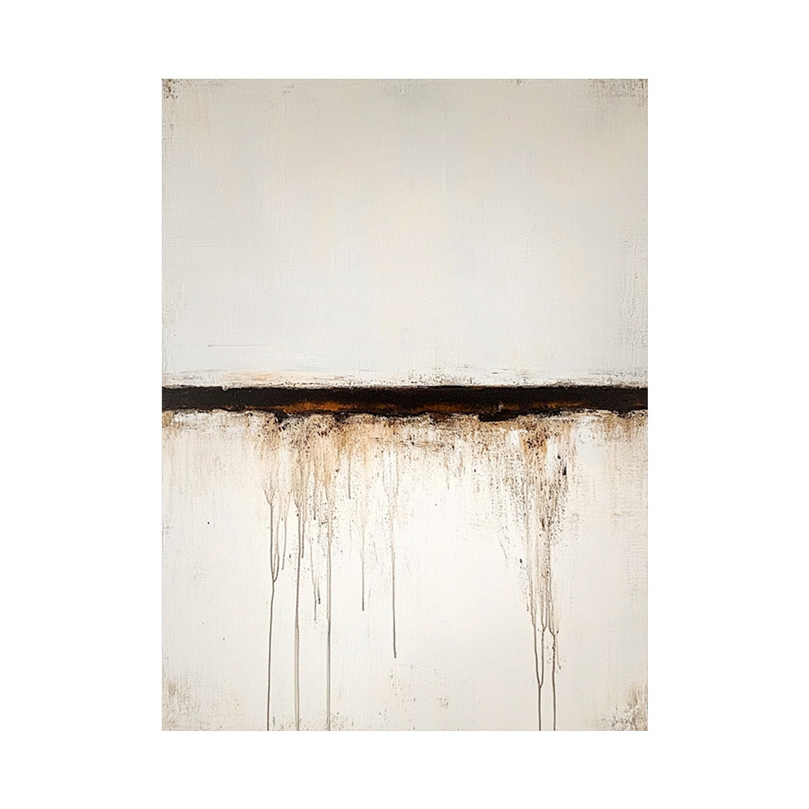 White Drip Line Minimalist Wall Art - AURA696