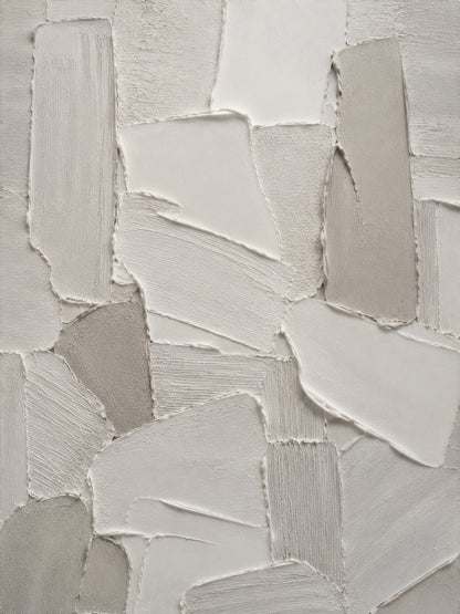 Gray 3D Textured Plaster Painting Japandi Wabi-Sabi Knife Stroke Tactile Abstract Minimalist Luxe Wall Decor AURA764