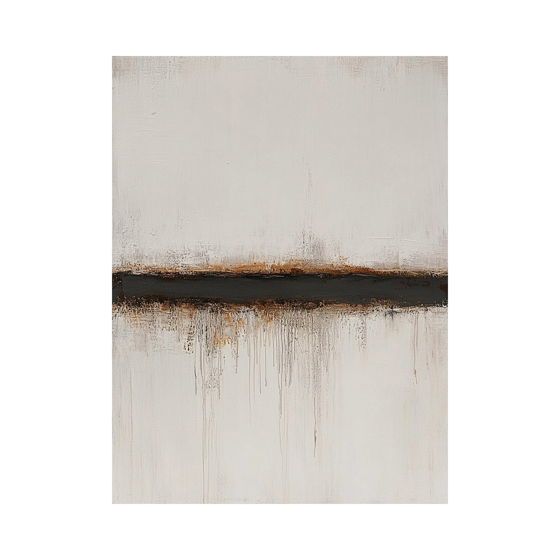 Wabi Sabi Yellow & Brown Textured Abstract Landscape | Japandi Earth-Tone Canvas Wall Art | AURA802