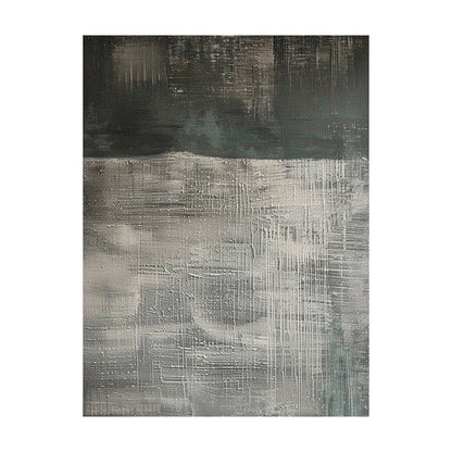 Wabi Sabi Black Gray Abstract Art Tactile Impasto Texture Interwoven Lines Irregular Scratches AURA578