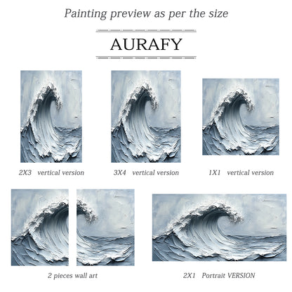 Gray Blue 3D Textured Painting Modern Home Living Room Decor AURA396
