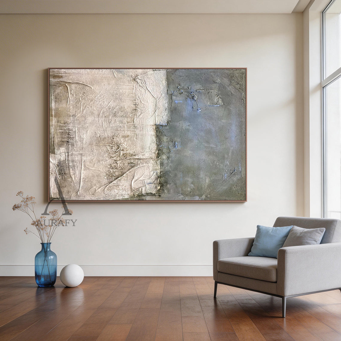 Blue General Abstract Wall Art Modern Home Decor Living Room AURA244