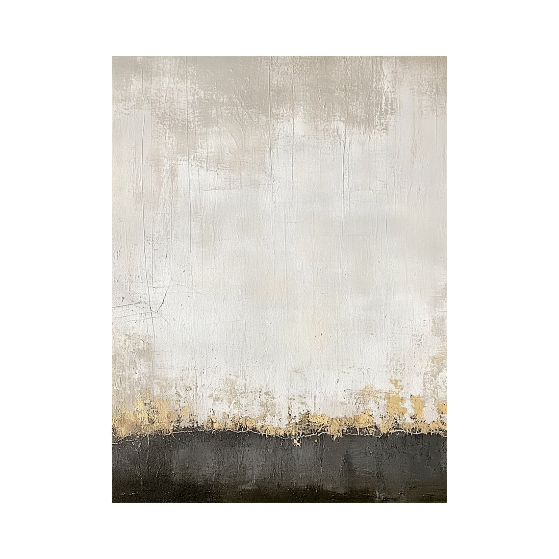 Ivory and Charcoal Abstract Horizon Wall Art - AURA694