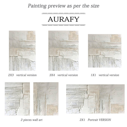 3D Textured Beige Painting Impasto Knife Strokes High-Relief Tactile Modern Organic Wall Art AURA527