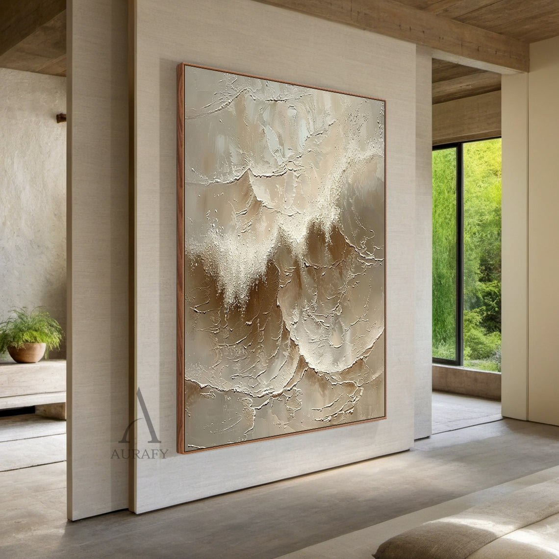 Neutral Ocean Foam Texture Wall Art - AURA682