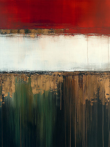 General Abstract Red Yellow Wall Art for Home Decor AURA383