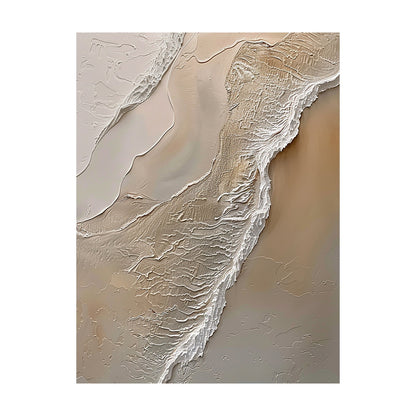 Ocean Brown Abstract Impasto Art Tactile Sculpted Canvas High-Relief Texture Modern Organic Piece AURA433