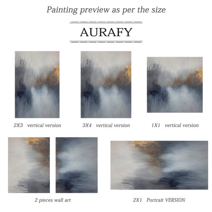 General Abstract Gray Blue Wall Art for Home Decor AURA398
