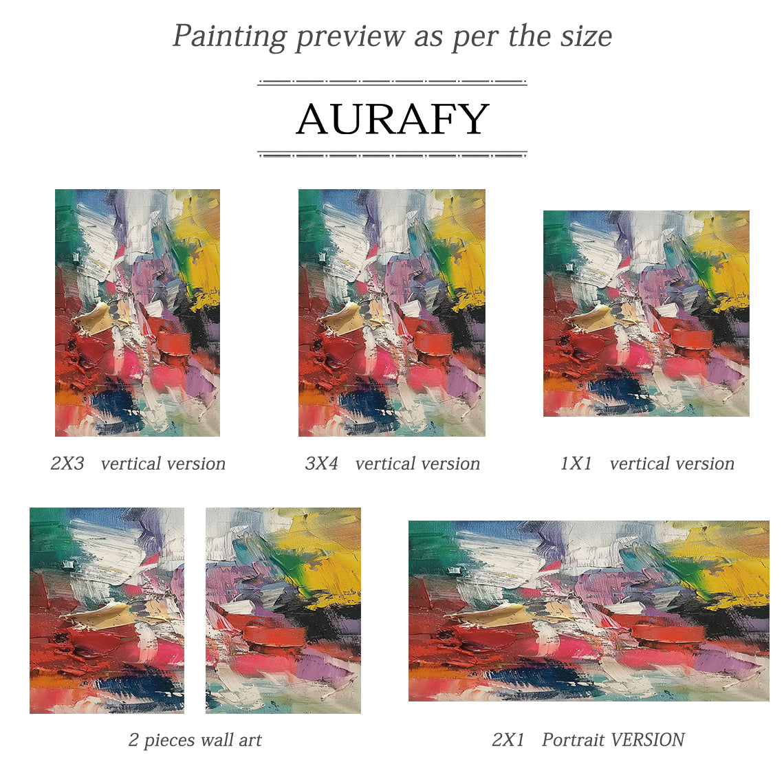 3D Textured Abstract Painting Impasto Knife Strokes Vibrant Colorful Tactile Wall Art AURA423