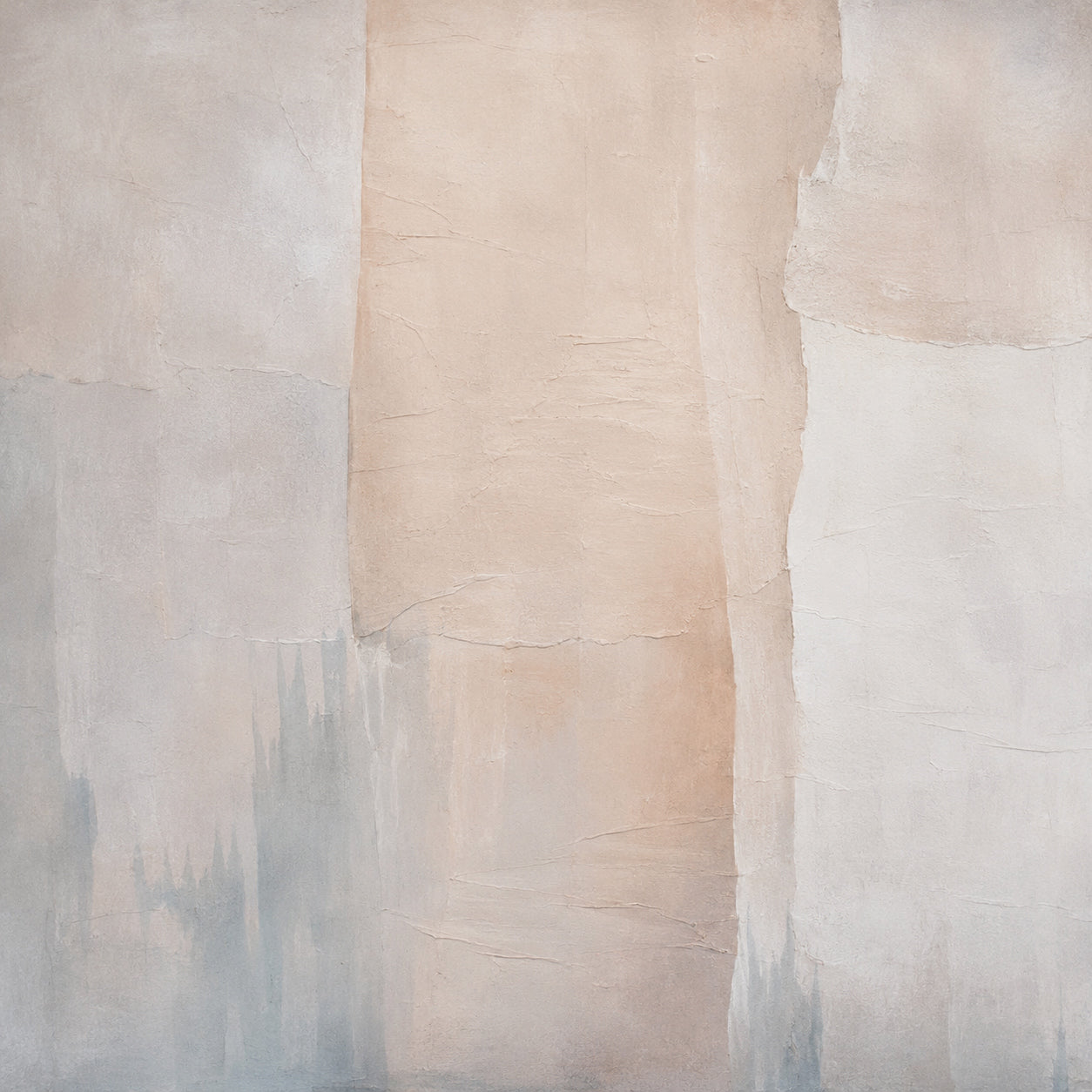 Beige 3D Textured Abstract Painting Wabi-Sabi Japandi Plaster Knife Stroke Minimalist Tactile Canvas Wall Art AURA702