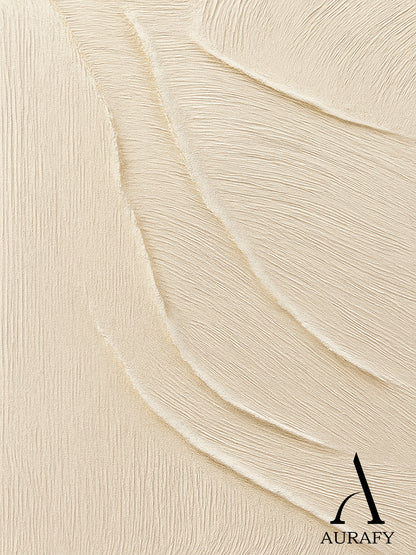 3D Textured Beige Abstract Art Tactile Surface Sculpted Wave Minimalist Luxe Japandi Wall Decor AURA528