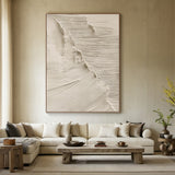 Tidal Veil-Beige Wave Texture Field-AURA153
