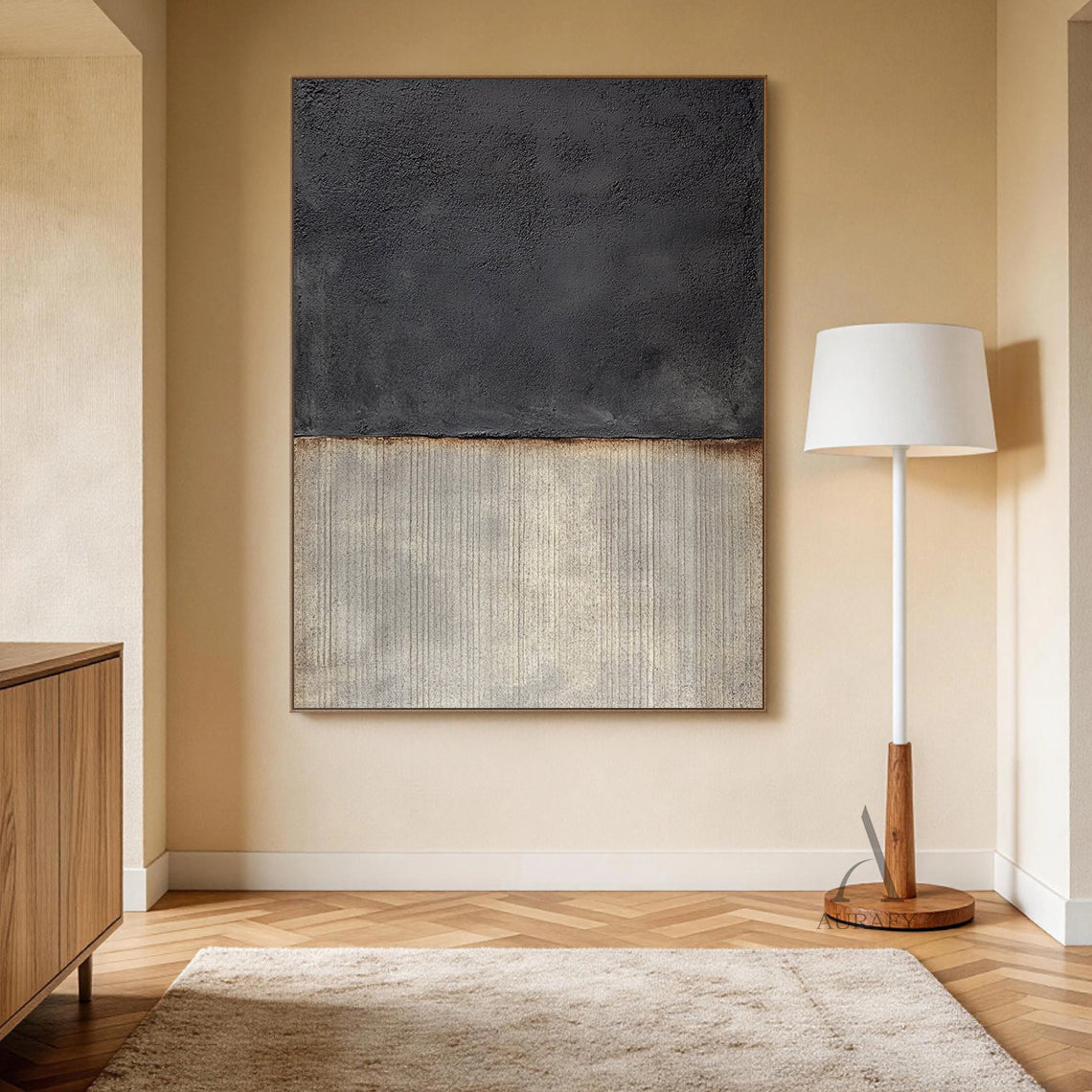 General Abstract Black Beige Wall Art Living Room Home Decor AURA364