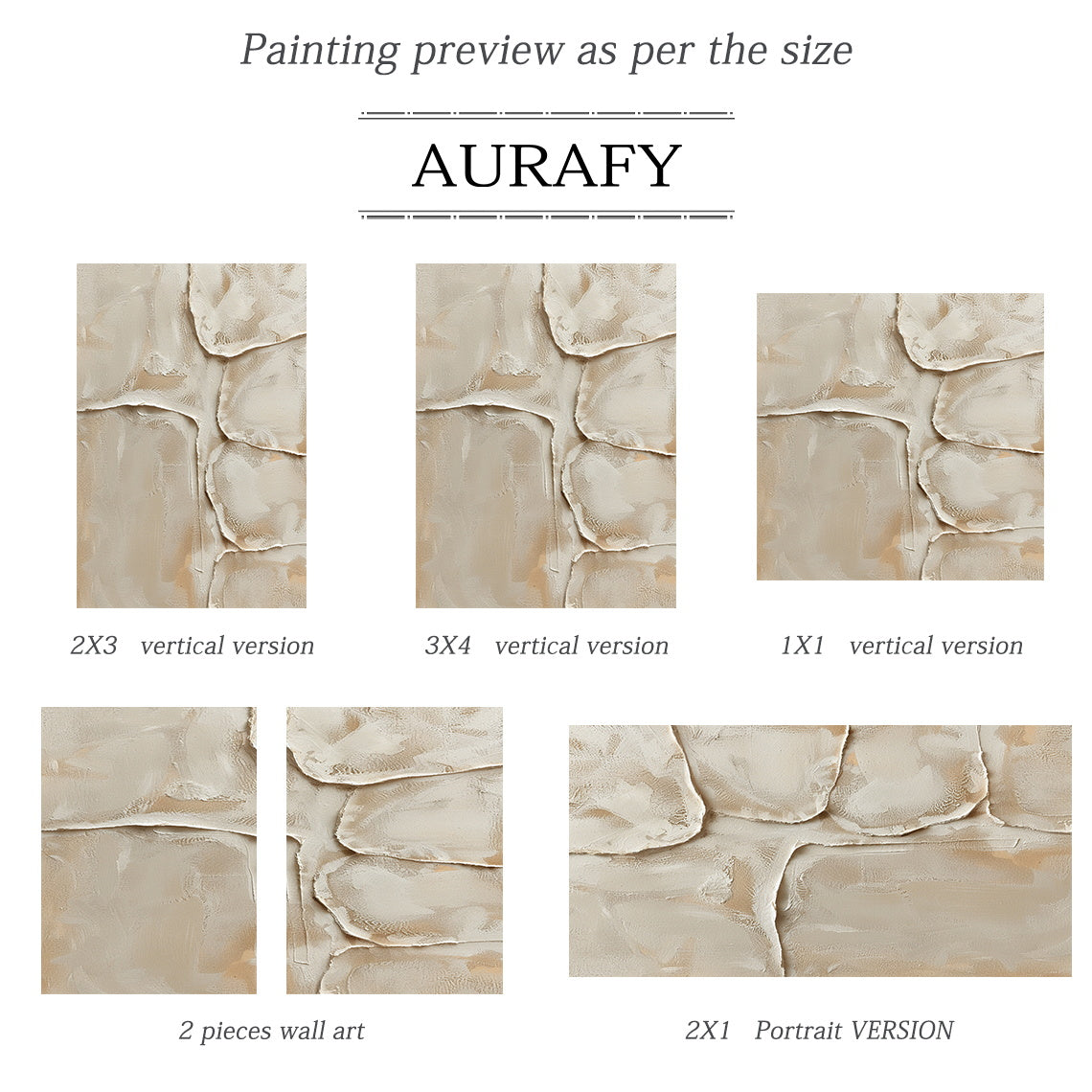 Quiet Layers, Warm Beige Sculpted Plaster Wall Art AURA862