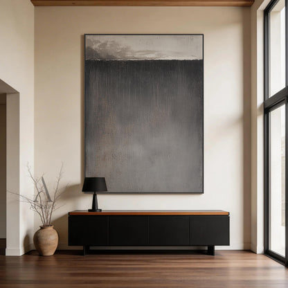 Minimalist Black Gray Wall Art for Modern Living Room Decor AURA385