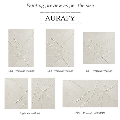 Minimalist Beige Wall Art Plaster Textured Knife Strokes Wabi Sabi Japandi Tactile Abstract Canvas Decor AURA725