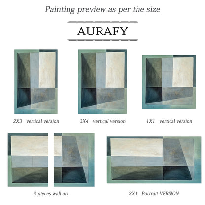 Abstract Green Beige Art Brushstroke Texture Modern Organic Tactile Canvas Wall Decor AURA614