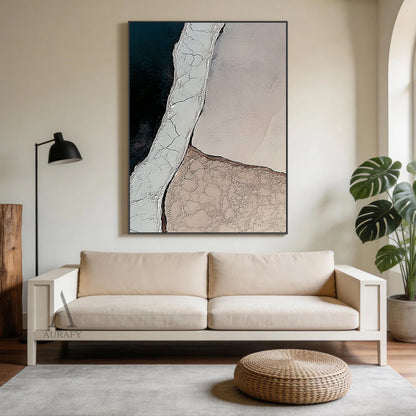 3D Textured Beige Black Painting for Modern Home Living Room AURA355
