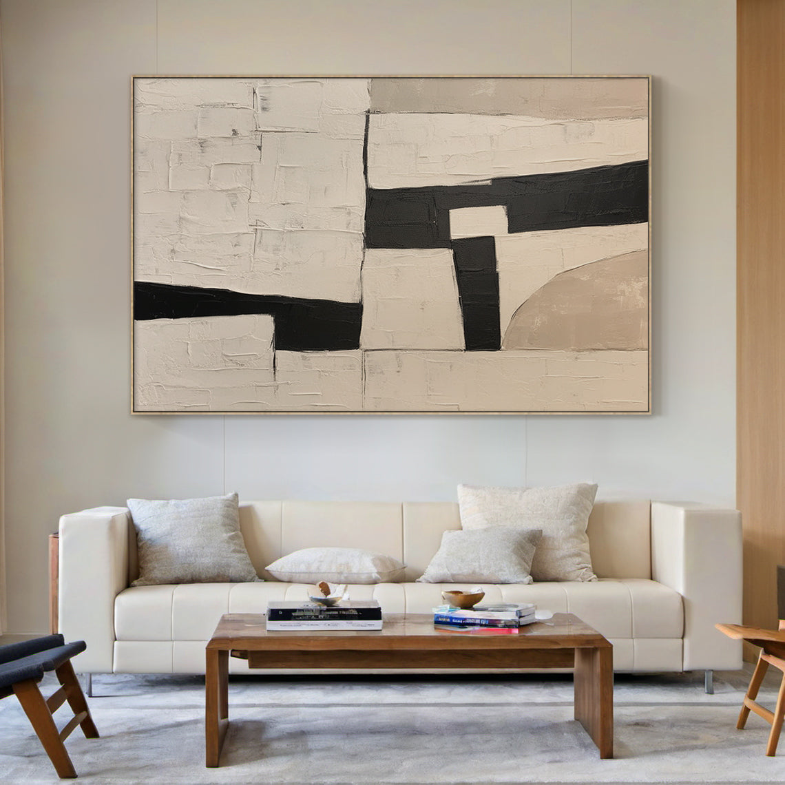 Silent Geometry-Black & Beige Spatial Field-AURA110