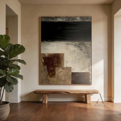 General Abstract Black Beige Canvas Wall Art for Home Decor AURA274