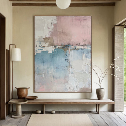 Quiet Balance-Blue & Pink Abstract Field-AURA131