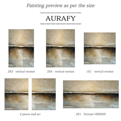 Wabi-Sabi Brown Textured Landscape Painting Minimalist Luxe Plaster Canvas Art Japandi Home Wall Decor AURA743