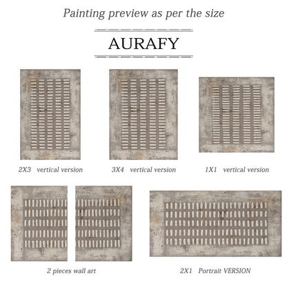 Abstract Gray Plaster Textured Modern Organic Wabi-Sabi Art with Tactile Rough Lines AURA628
