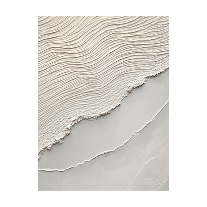 Beige Sea Abstract Impasto Sculpted Tactile Wall Art Modern Minimalist Luxe Canvas AURA442
