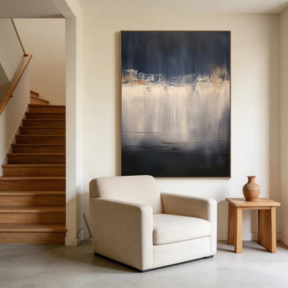Abstract Black Beige Wall Art for Modern Living Room Decor AURA367