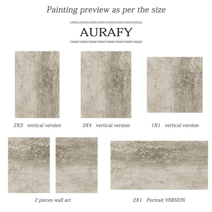 Beige Abstract Plaster Textured Art with Tactile Peeling Surface Vertical Lines Wabi-Sabi Style AURA452