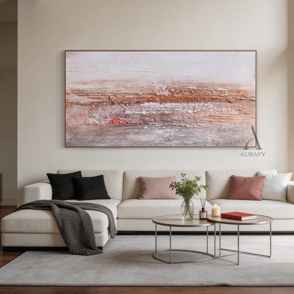 Wabi Sabi Red Beige Home Decor for Cozy Living Spaces AURA250